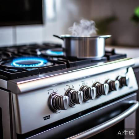 “光芒燃气灶,火力强劲省燃气”