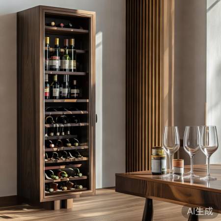 酒柜红酒杯,风格协调美。