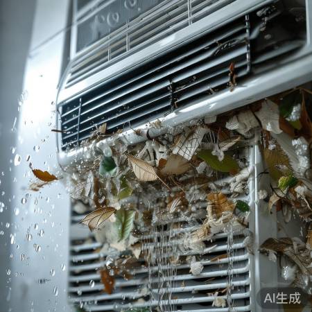 空调内部异物或灰尘积聚,噪音增