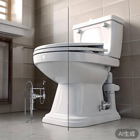 “掀开马桶底座,见电磁水阀”