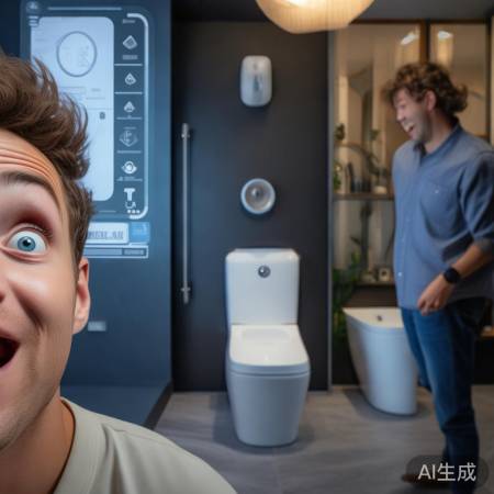 朋友体验智能马桶惊喜不已