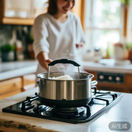 燃气灶煮饭轻松简单