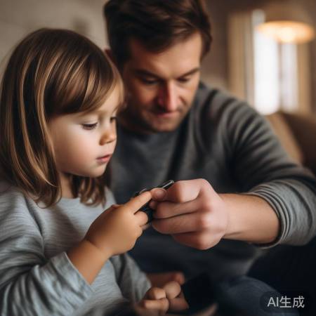 耐心教孩子指纹锁使用