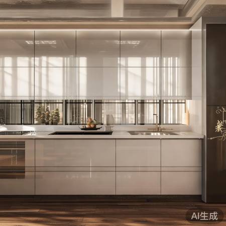 油烟机吊柜镶嵌设计，打造厨房空间美学