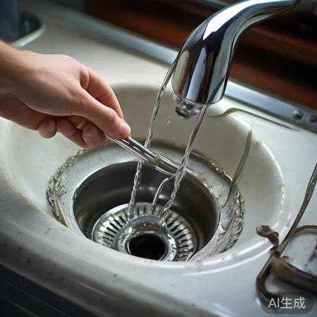 冲水阀堵塞,用铁丝疏通