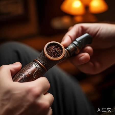 烟斗丝需恢复室温，火候适中点燃