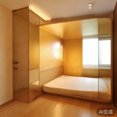 主卧空间小,一体设计显拥挤
