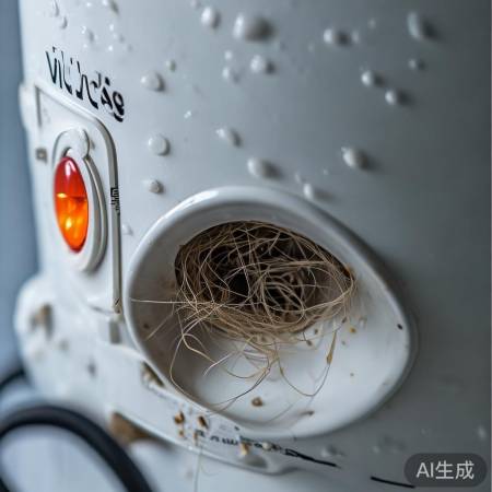 热水器进水口堵塞,警示灯亮