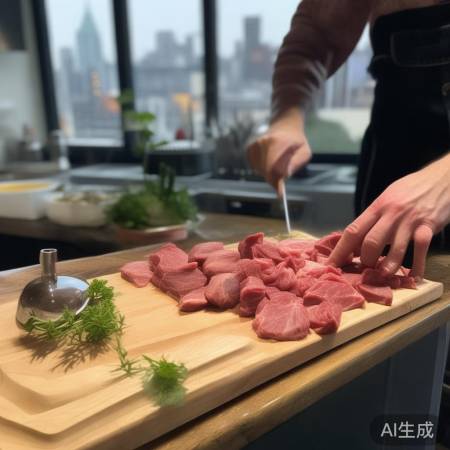切肉大小适中