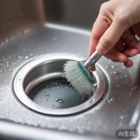 洗衣机排水口,轻柔清理。