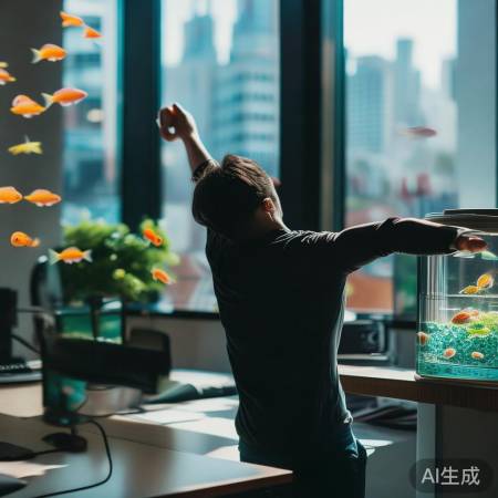 工作疲劳,起身活动,心情愉快