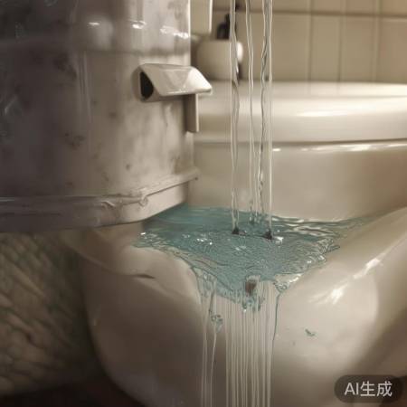 马桶冲水后留水迹,检查水封。