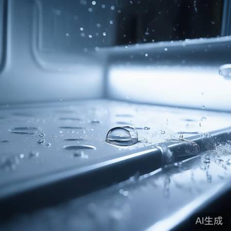 冰箱底部冷凝水珠