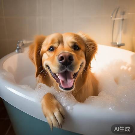 狗狗洗澡视频传正能量