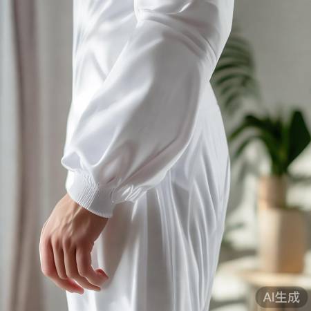 空调服松紧袖裤,防风自如。