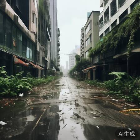 街道地势低洼,台风易积水