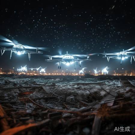 无人机照亮救援夜空