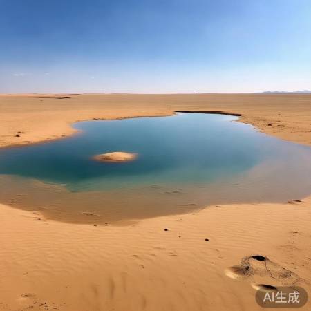 塔克拉玛干沙漠边缘现神秘湖泊，揭秘荒漠奇迹！
